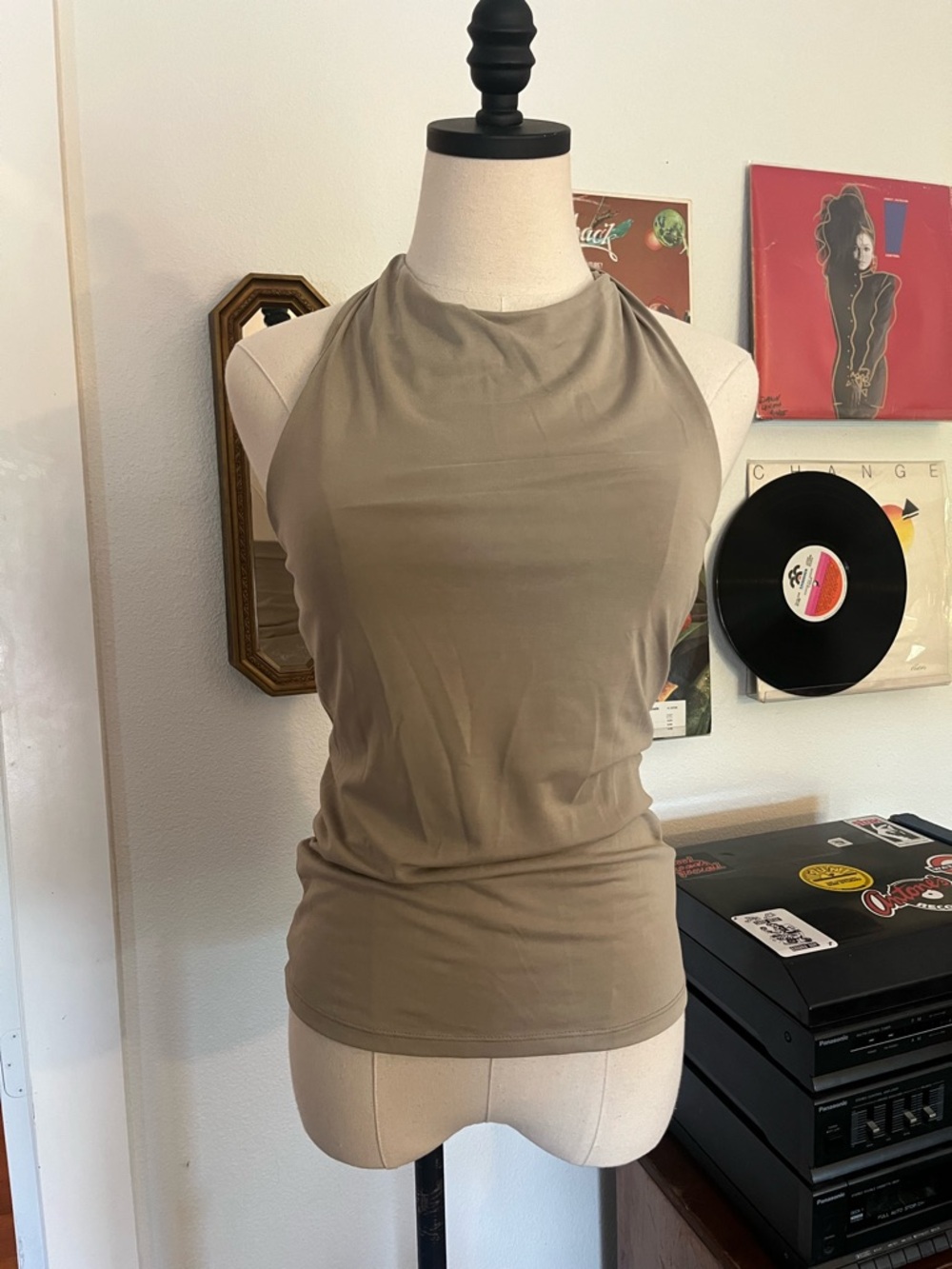 A New Day Halter Top in Taupe
